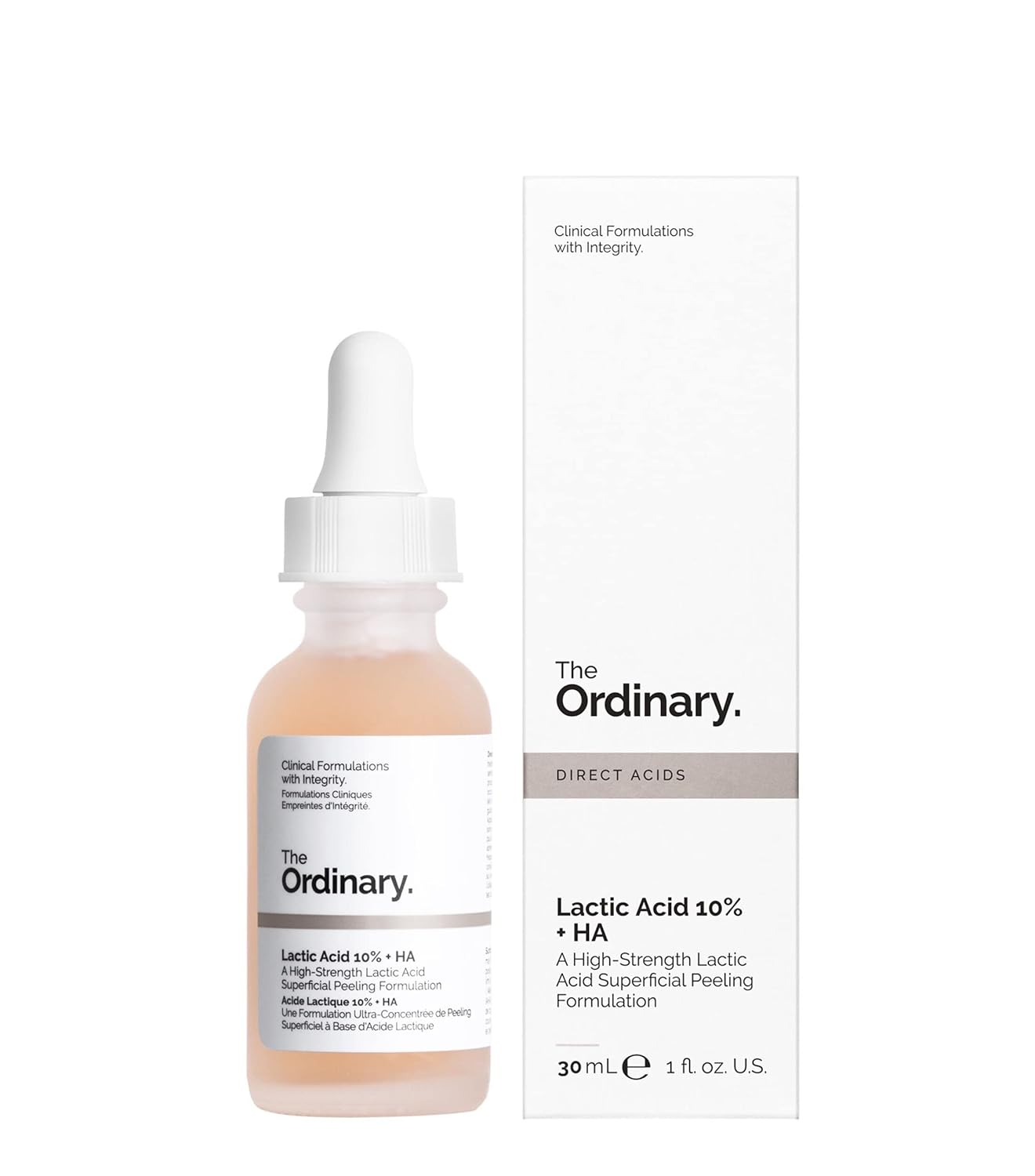 THE ORDINARY LACTIC ACID 10% + HA 2% EXFOLIATING SERUM 1 OZ/ 30 ML