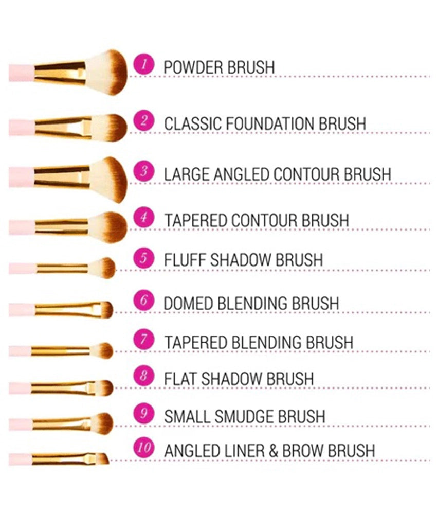 BH COSMETICS – PINK PERFECTION 10 PIECE BRUSH SET WITH A BOX