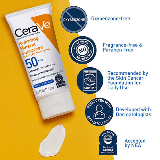 CERAVE HYDRATING 100% MINERAL SUNSCREEN BODY LOTION - SPF 50