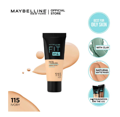 MAYBELLINE - FIT ME LIQUID FOUNDATION MATTE & PORELESS - 115 IVORY